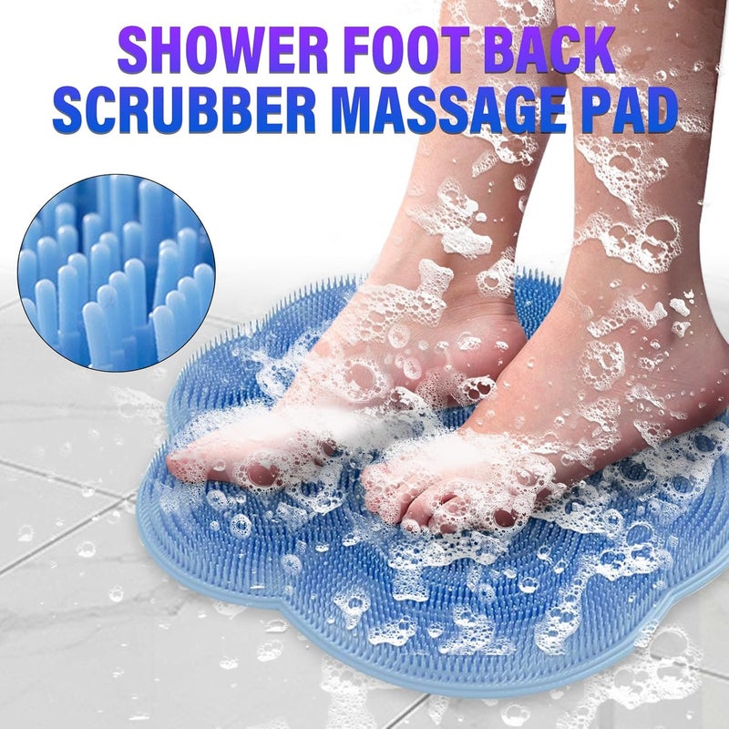 ZenyCblu Shower Foot Scrubber Mat with Non-Slip Suction Cups,Foot Backs Cleaning Pad Back Washer Exfoliating Bath Wash Pad,Foot Scrubber in Shower Men & Women (Grey) - Image 4